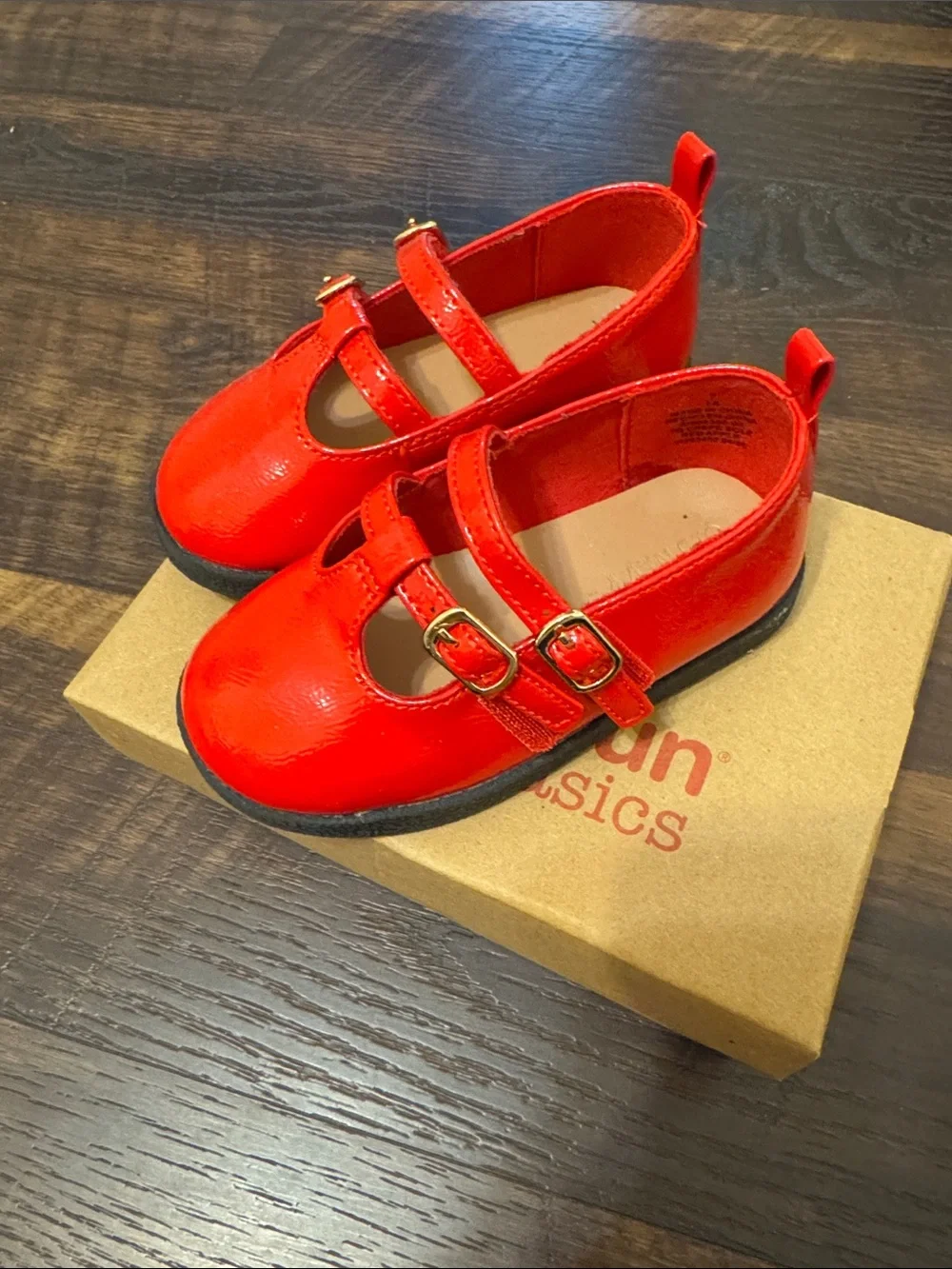 Old Navy Red Patent Mary Jane Shoes with Double Straps